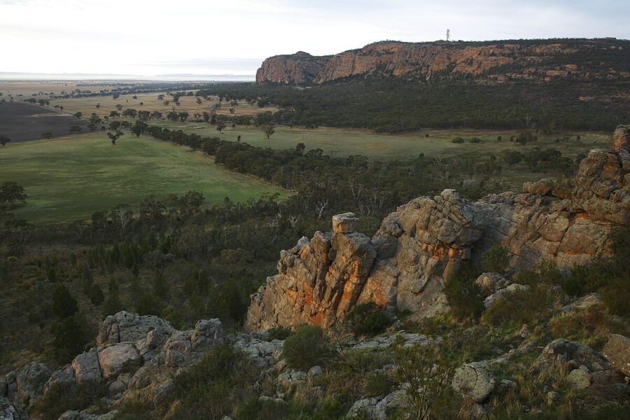 Mitre Rock. Mount Arapiles, Victoria. A spectacular rock formation, set among bushland and plains
