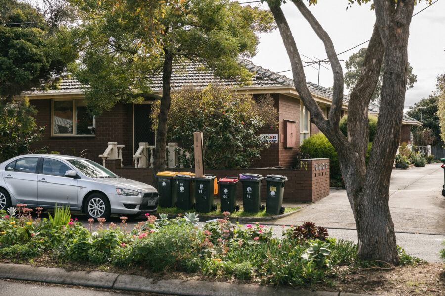 Bins waiting to be collected on a suburban street