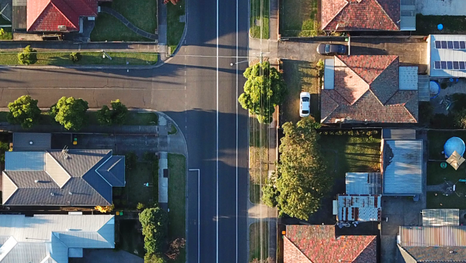 Birdseye image of Australian suburbs