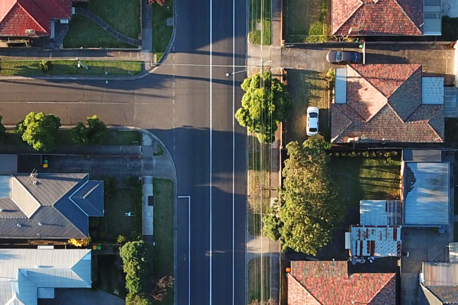 Birdseye image of Australian suburbs
